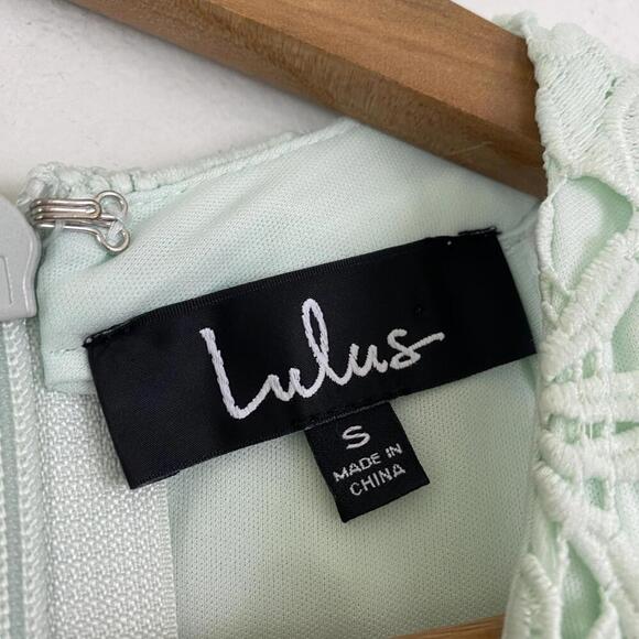 LULUS light green lace sleeveless mini dress sz S - Picture 4 of 5